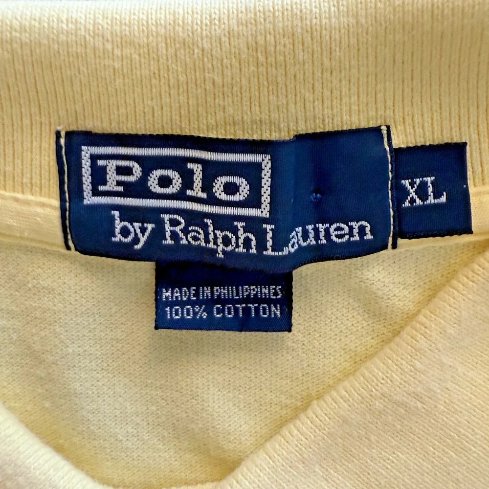 Polo Ralph Lauren Golf Polo Shirt Mens XL Yellow Short Sleeve Casual 100% Cotton
